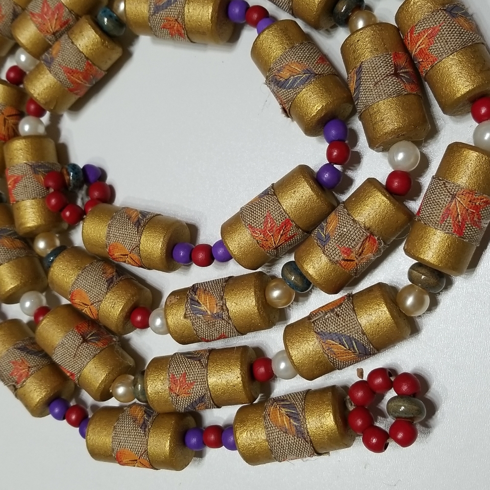 Handmade Upcycled Wine Corks Harvest Garland 77"